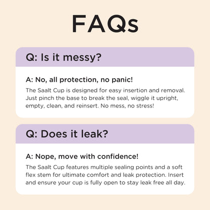 Saalt Soft Menstrual Cup – Reusable, Comfortable Leak-Free Protection (Regular, Mountain Iris)