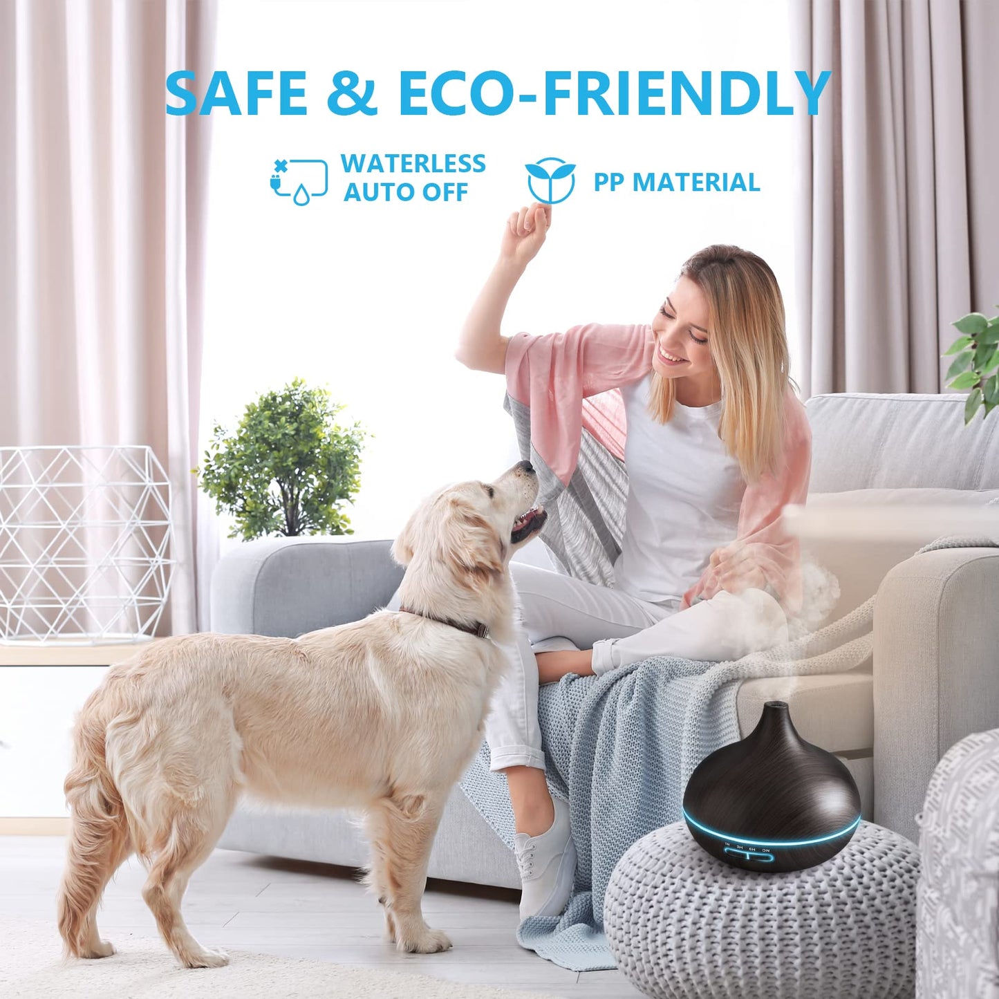 SACATR 550ml Aroma Diffuser with Essential Oils Set – Ultrasonic and Remote