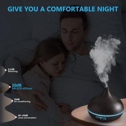 SACATR 550ml Ultrasonic Oil Diffuser with Remote – 30x5ml Essential Oils for Home & Office