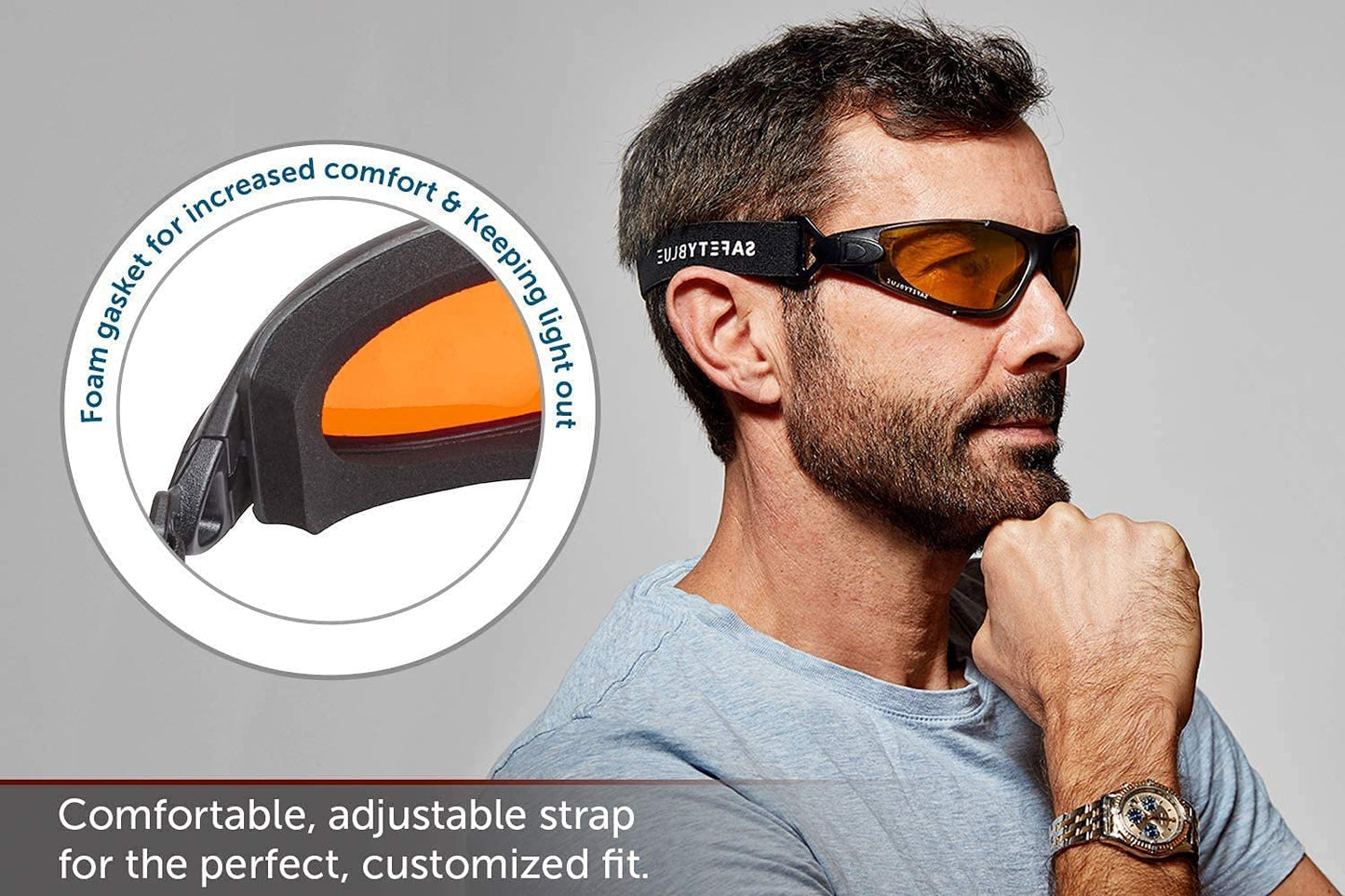 SafetyBlue Sleep Savior Deluxe Amber Lens Glasses – Blue & Green Light Blocking