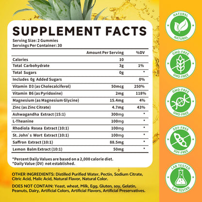 10-IN-1 Saffron Gummies – Sugar Free Mood & Focus Support (60 Count)