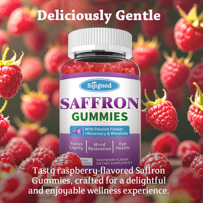 Saffron Gummies Sugar Free Mood Support – Raspberry Flavor (60 Count)