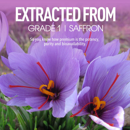 NEVISS Saffron Gummies 100mg — Pure Saffron Extract with Magnesium Glycinate, L-Theanine & Turmeric