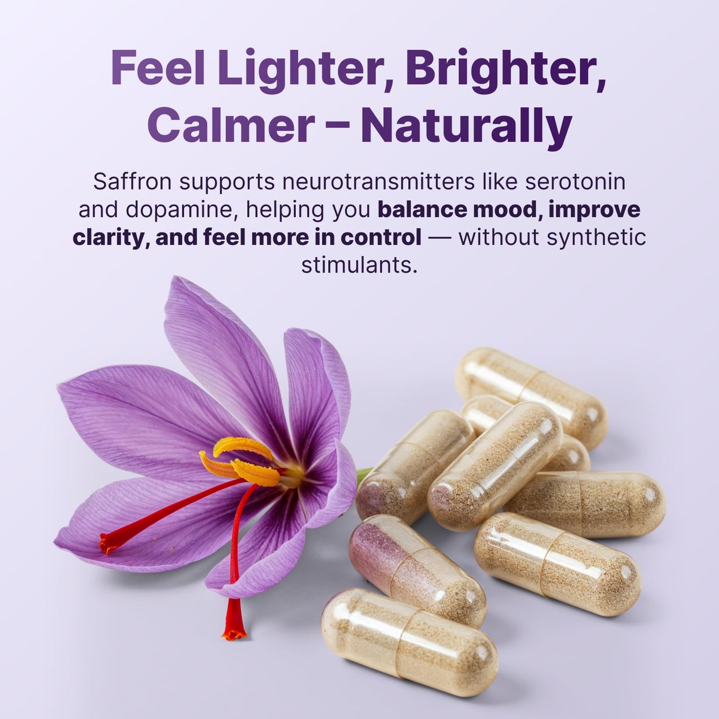 Pure Saffron Extract 88.5 mg - Mood, Focus & Vision Support | Made in USA | 60 Capsules