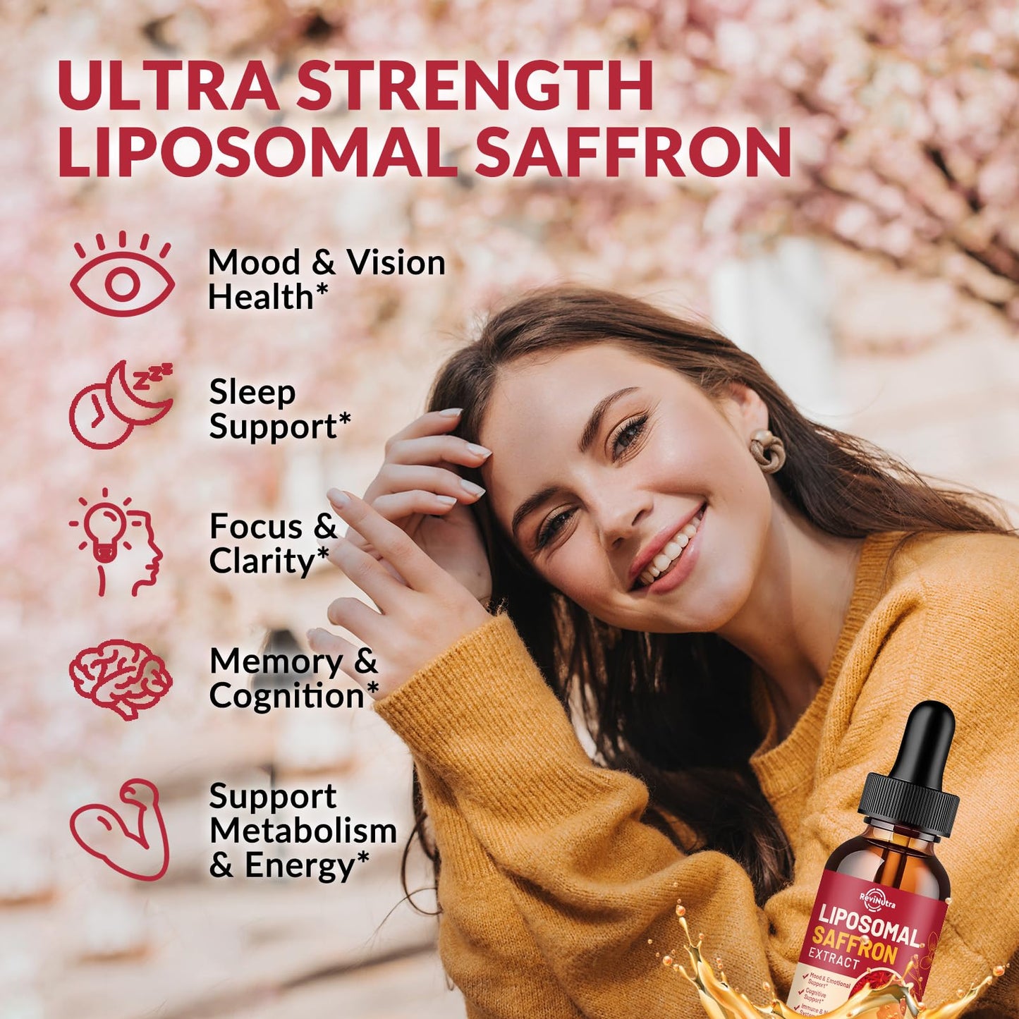 Saffron Liposomal Drops 88.5mg – Mood, Focus & Energy (Strawberry, 2oz)