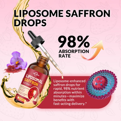 Saffron Liposomal Drops 88.5mg – Mood, Focus & Energy (Strawberry, 2oz)