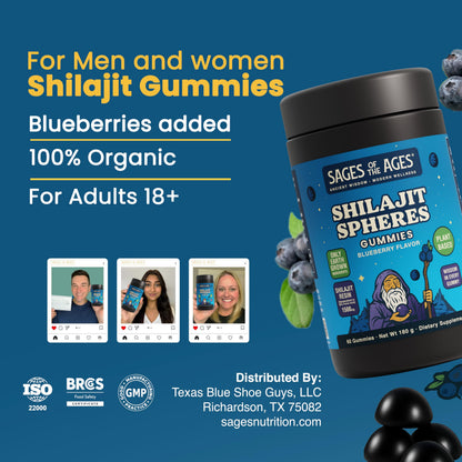 Sages Of The Ages Shilajit Gummies – 1500 mg Fulvic Acid, Vegan, Sugar-Free