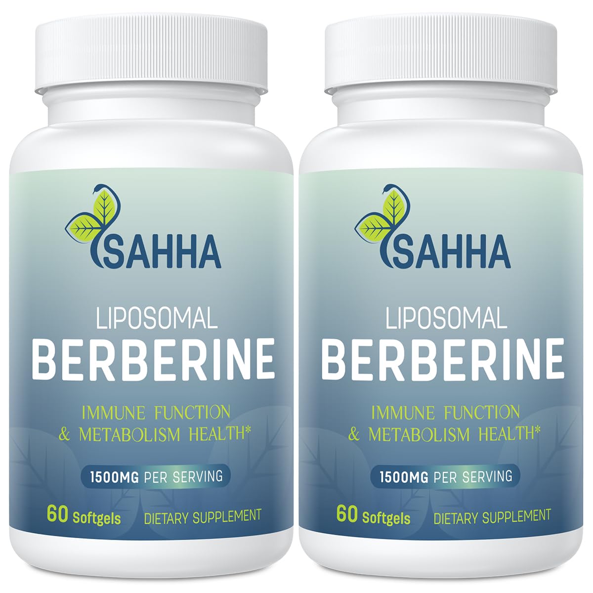 Sahha Liposomal Berberine HCL 1500mg – Supports AMPK & GLP-1 Activation, High Bioavailability for Men and Women Overall Health Supplement (2 Pack)