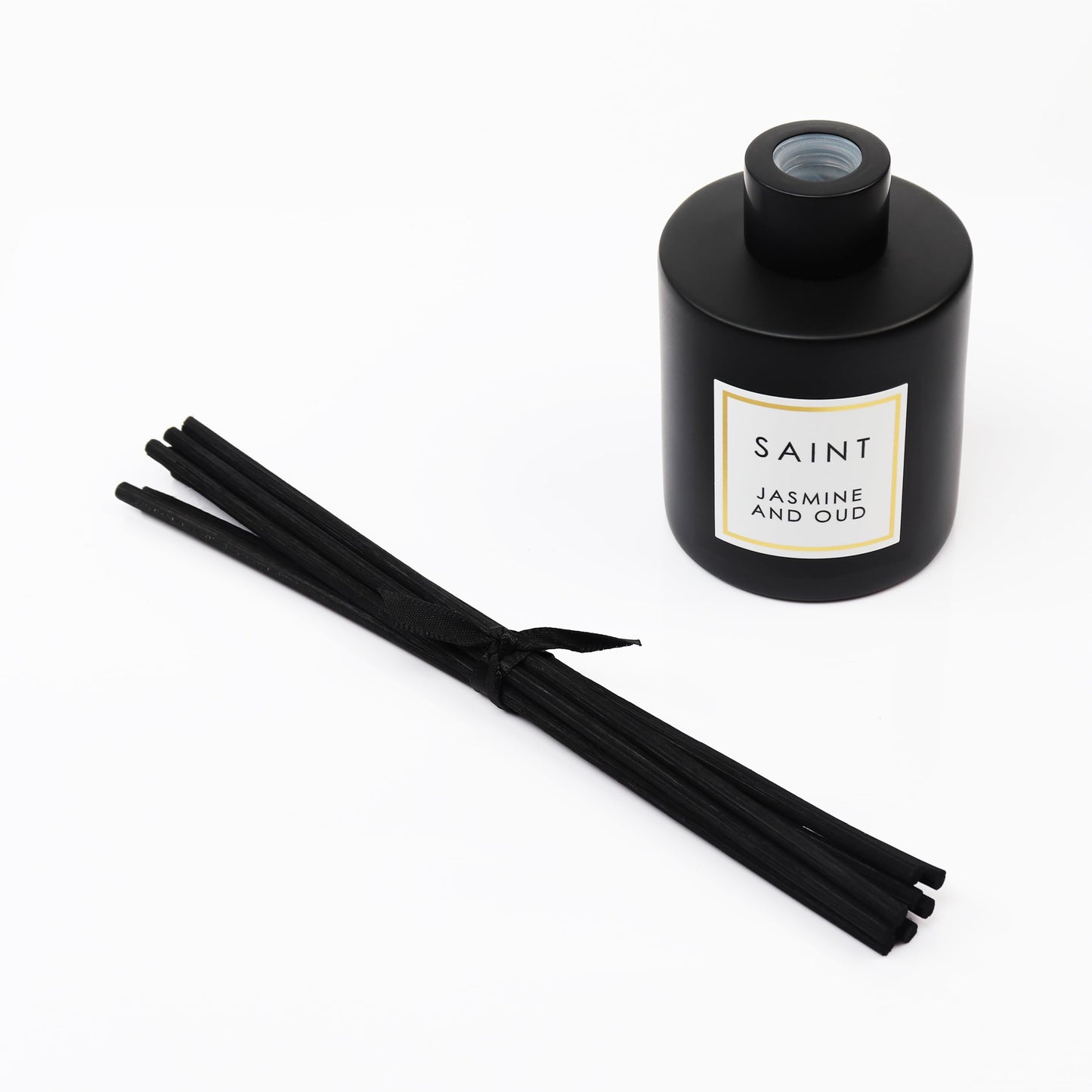 SAINT Jasmine & Oud Reed Diffuser — 5oz in Matte Black Jar