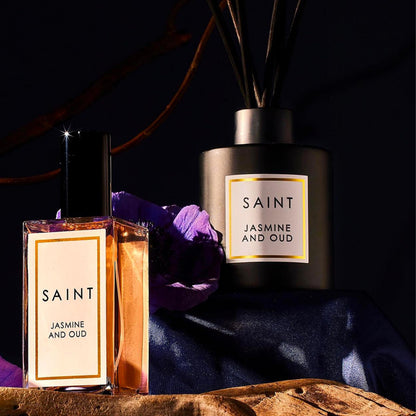 SAINT Jasmine & Oud Reed Diffuser — 5oz in Matte Black Jar
