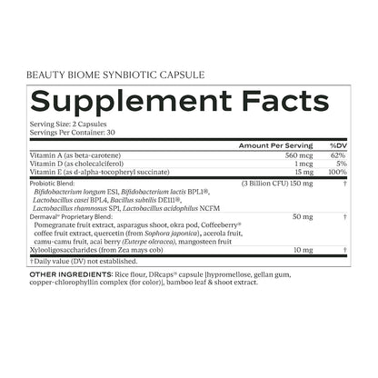 SAKARA Beauty Biome – Daily Synbiotic for Skin & Gut Health (60 Capsules)