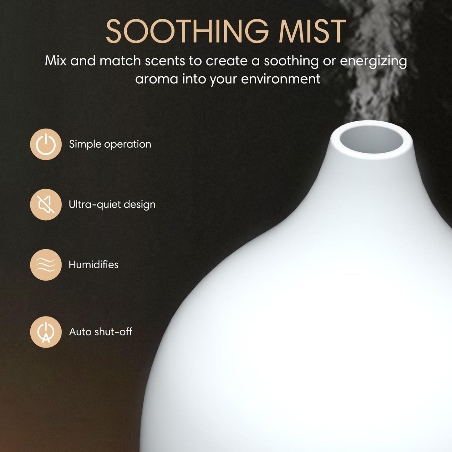 SAL KING Essential Oil Diffuser Set (2x 100ml) – Auto Shut-Off, Ultrasonic Diffusers, Warm White Lights