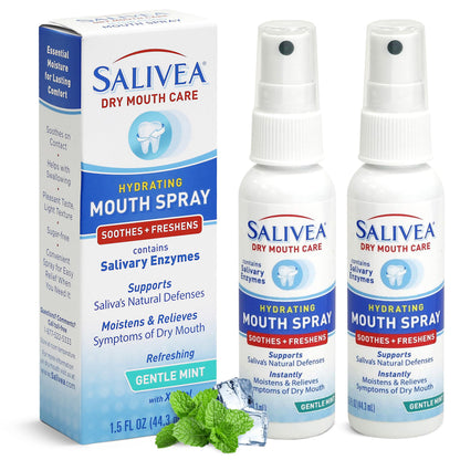 SALIVEA Extra Gentle Dry Mouth Spray – Soothing Mint, 250 Pumps 2-Pack