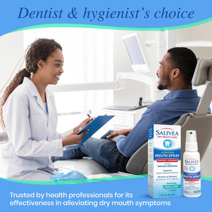 SALIVEA Extra Gentle Dry Mouth Spray – Soothing Mint, 250 Pumps 2-Pack