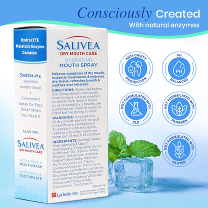 SALIVEA Extra Gentle Dry Mouth Spray – Soothing Mint, 250 Pumps 2-Pack