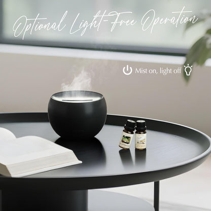 SALKING 2 Pack Flame Essential Oil Diffusers – 150ml Ultrasonic with Auto-Off (White & Black)