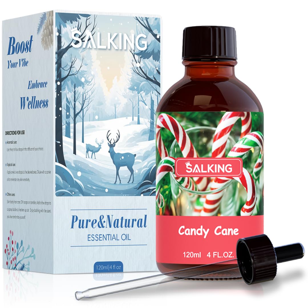 SALKING Candy Cane Fragrance Oil 120ml | Premium Diffuser, Candle & Soap Making Essential Oil