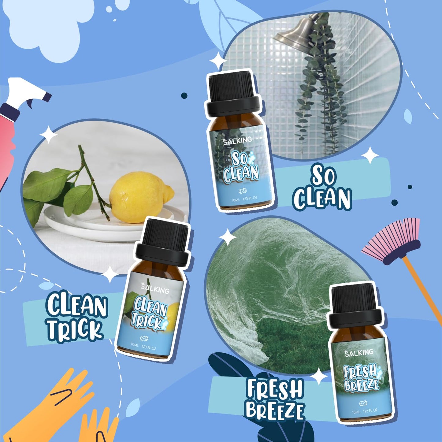 SALKING Housekeeping Fragrance Oils - Premium Diffuser Oils Gift Set