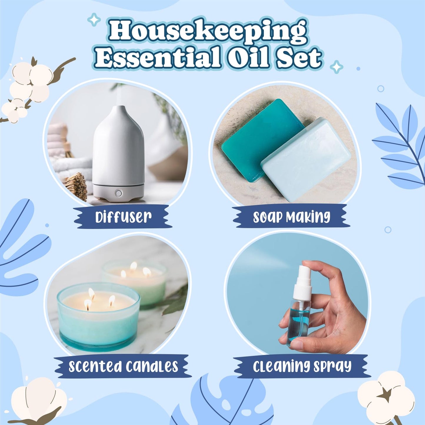 SALKING Housekeeping Fragrance Oils - Premium Diffuser Oils Gift Set