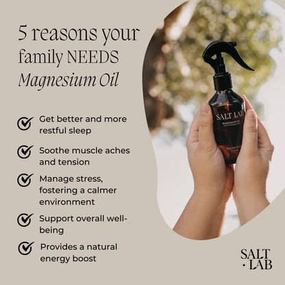 Salt Lab Magnesium Oil Spray – Non-Sticky, Fragrance-Free (6.8 oz)