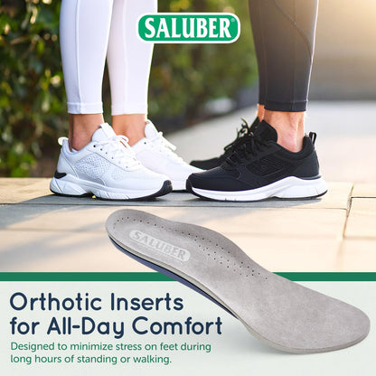 Saluber Plantar Fasciitis Insoles – 5mm Poron Footbed, Extra Cushioned Arch Support (EU34 / US W3.5-4)