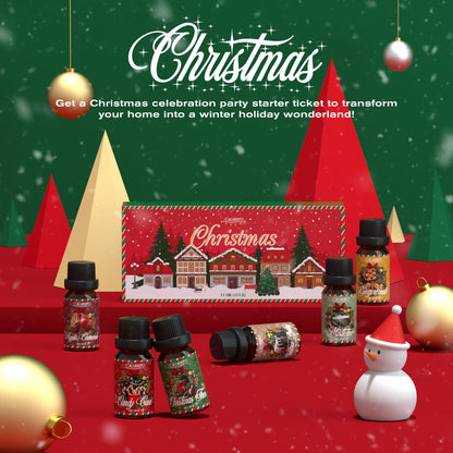 SALUBRITO Christmas Fragrance Oils Set - Winter Scents for Diffusers & Candles