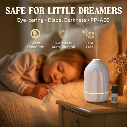 SALUBRITO Essential Oil Diffuser 100ml – Mini Ultrasonic, 7 LED Lights, Auto Shut-Off, White