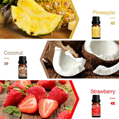 SALUBRITO Fresh Fruit Fragrance Oils Set – 6x10ml for Diffuser, Candle & Soap