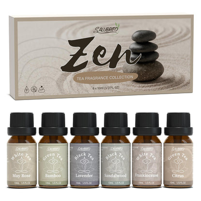 SALUBRITO Zen Fragrance Oil Set – Tea Essential Oils for Diffuser, Candle & Soap Making