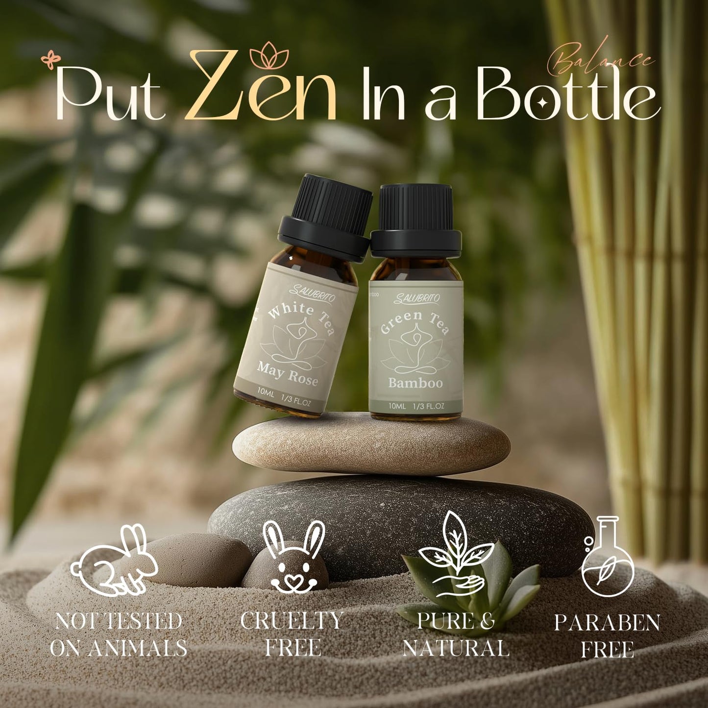 SALUBRITO Zen Fragrance Oil Set – Tea Essential Oils for Diffuser, Candle & Soap Making