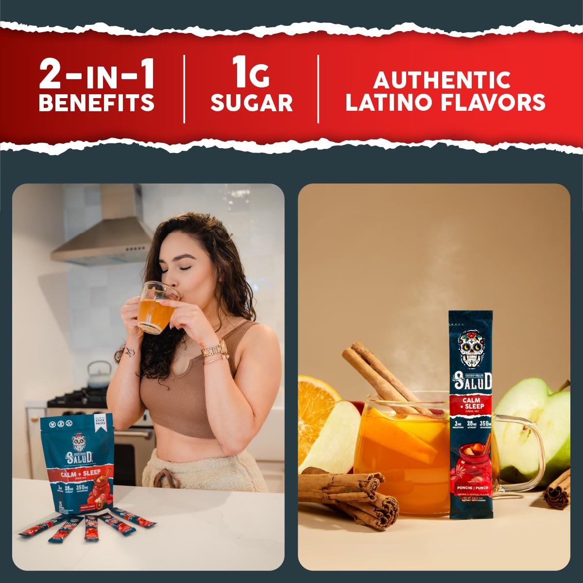Salud 2-in-1 Sleep Aid + Calm Drink Mix – Ponche Flavor