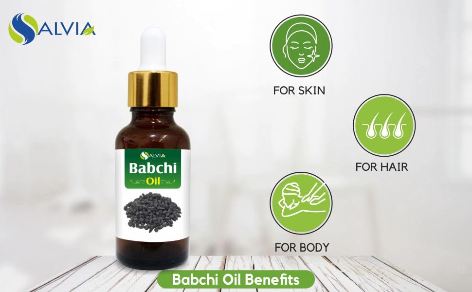 Salvia Babchi Oil (Psoralea Corylifolia) - Pure Cold-Pressed Carrier Oil 50 ml with Dropper | Therapeutic Grade