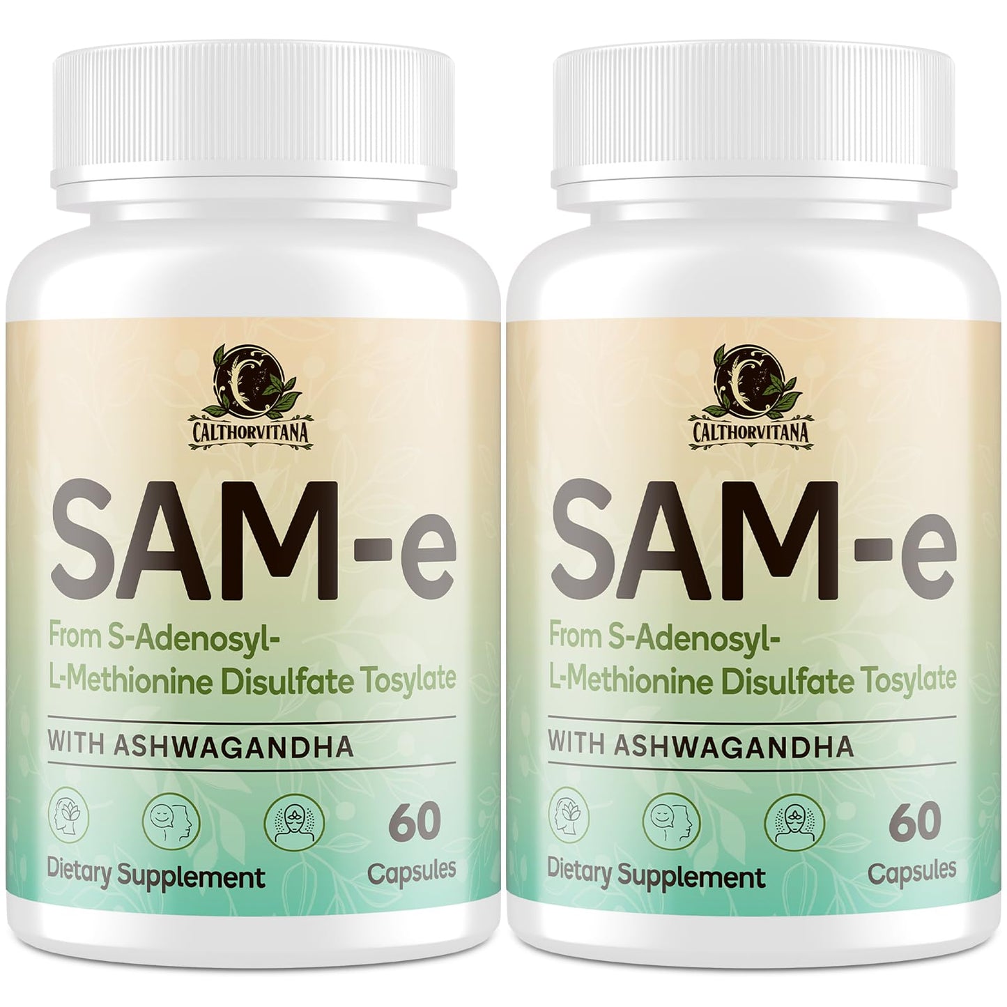 SAM-e Capsule Complex with Ashwagandha, L-Theanine, Rhodiola & St. John’s Wort – 120 Capsules