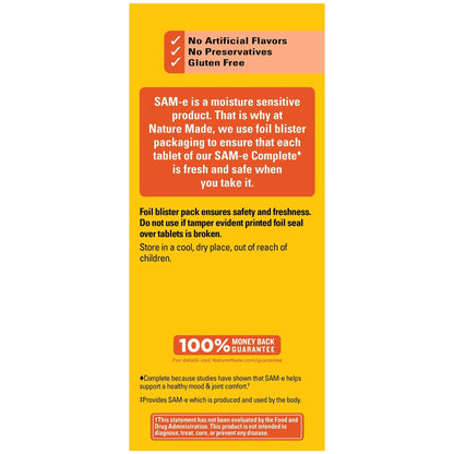SAM-e Complete 200 mg Tablets - 60 Count | Supports a Healthy Mood