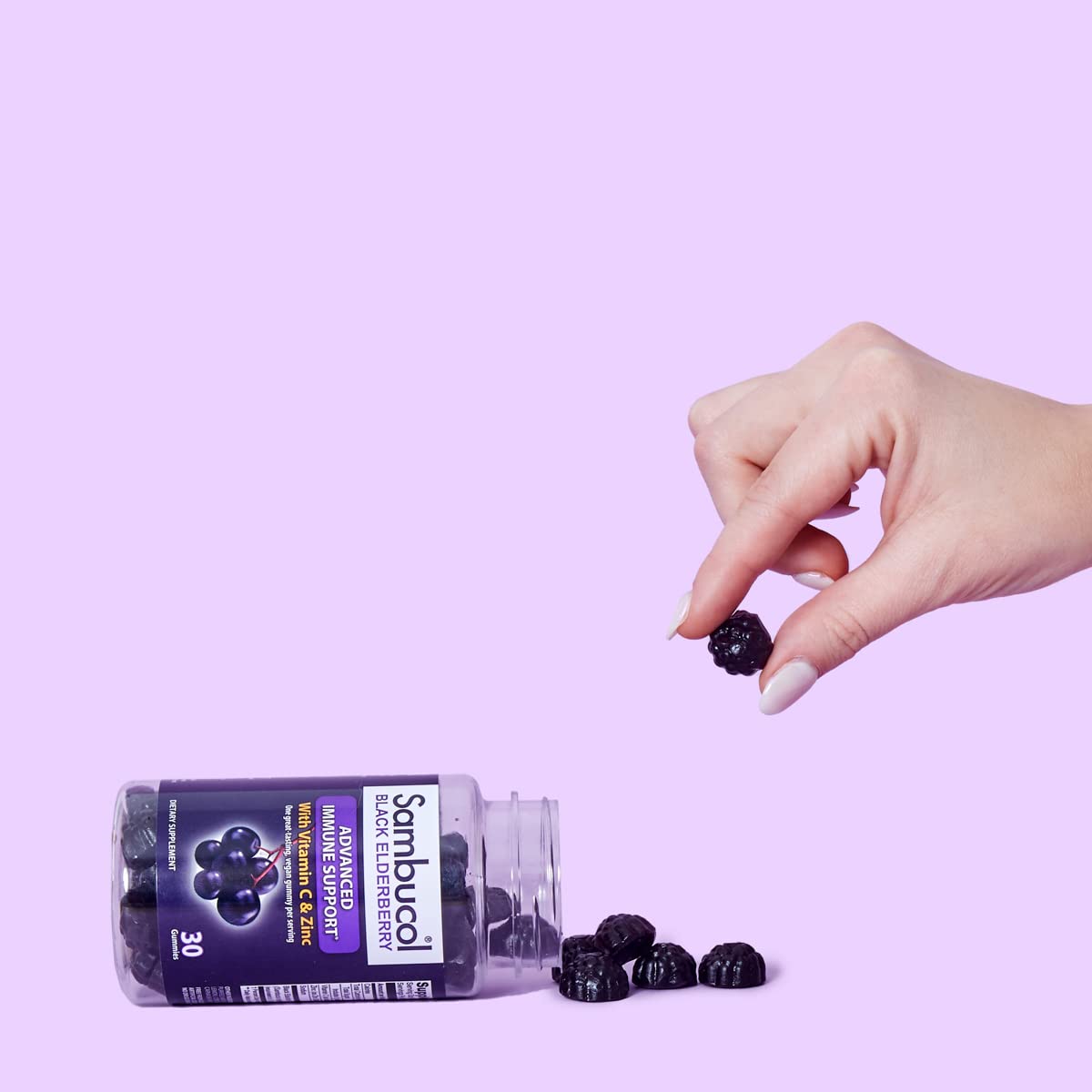 Sambucol Black Elderberry Gummies with Vitamin C & Zinc – 30 Count, 2 Pack