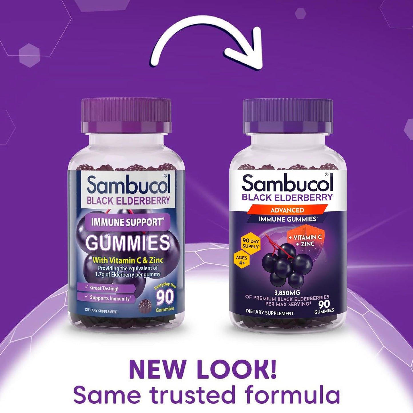 Sambucol Elderberry Gummies – Immune Support with Vitamin C & Zinc | 90 Count