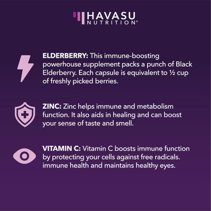 Sambucus Black Elderberry Capsules - Immune Support (400mg) - 60 Count - Vegetarian-Friendly, Non-GMO, Unflavored