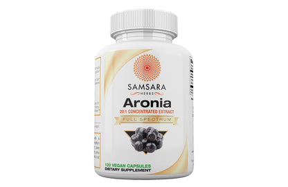 Samsara Herbs Aronia Berry 20:1 Extract | 120x500mg Capsules | Antioxidant & High ORAC