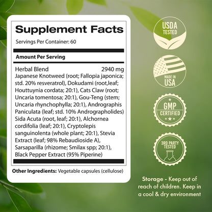 Samsara Herbs Tick Immune Support - 240 Capsules (Japanese Knotweed & Cat's Claw)