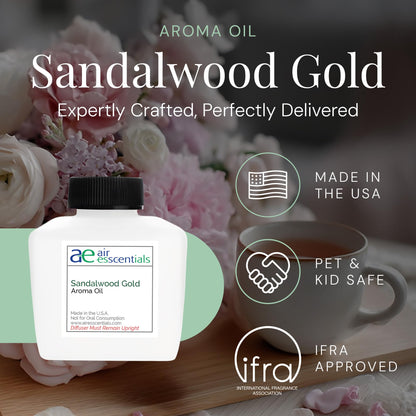 Sandalwood Gold Aroma Oil - Essential Oils Blend for Diffusers | 100 mL