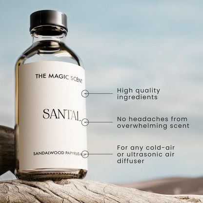 The Magic Scent Santal Diffuser Oil – Fragrance Oil for Diffusers | Sandalwood, Musk & Cardamom | 16.9 fl oz (500 mL) | Cold-Air & Ultrasonic