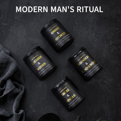Men's Scented Candles - 4 Pack Gift Set (28oz) | Soy Wax Aromatherapy