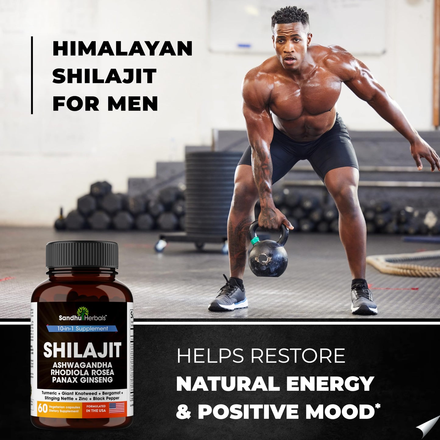 SANDHUHERBALS Shilajit Capsules for Men & Women | Himalayan Shilajit with Ashwagandha | High Potency Energy & Wellness | 2 Months Supply + Sea Moss Combo