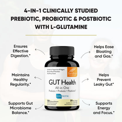 Sandhu's Gut Health: Prebiotic, Probiotic, Postbiotic & L-Glutamine