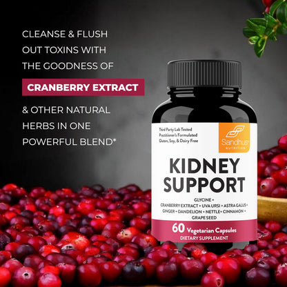Sandhu's Kidney Cleanse Detox & Repair – Cranberry Extract, 60 Veg Capsules