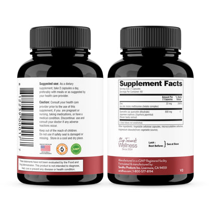 Sandhu's Zinc Quercetin 120 Veg Capsules (Pack of 1) | Immune Support & Antioxidant