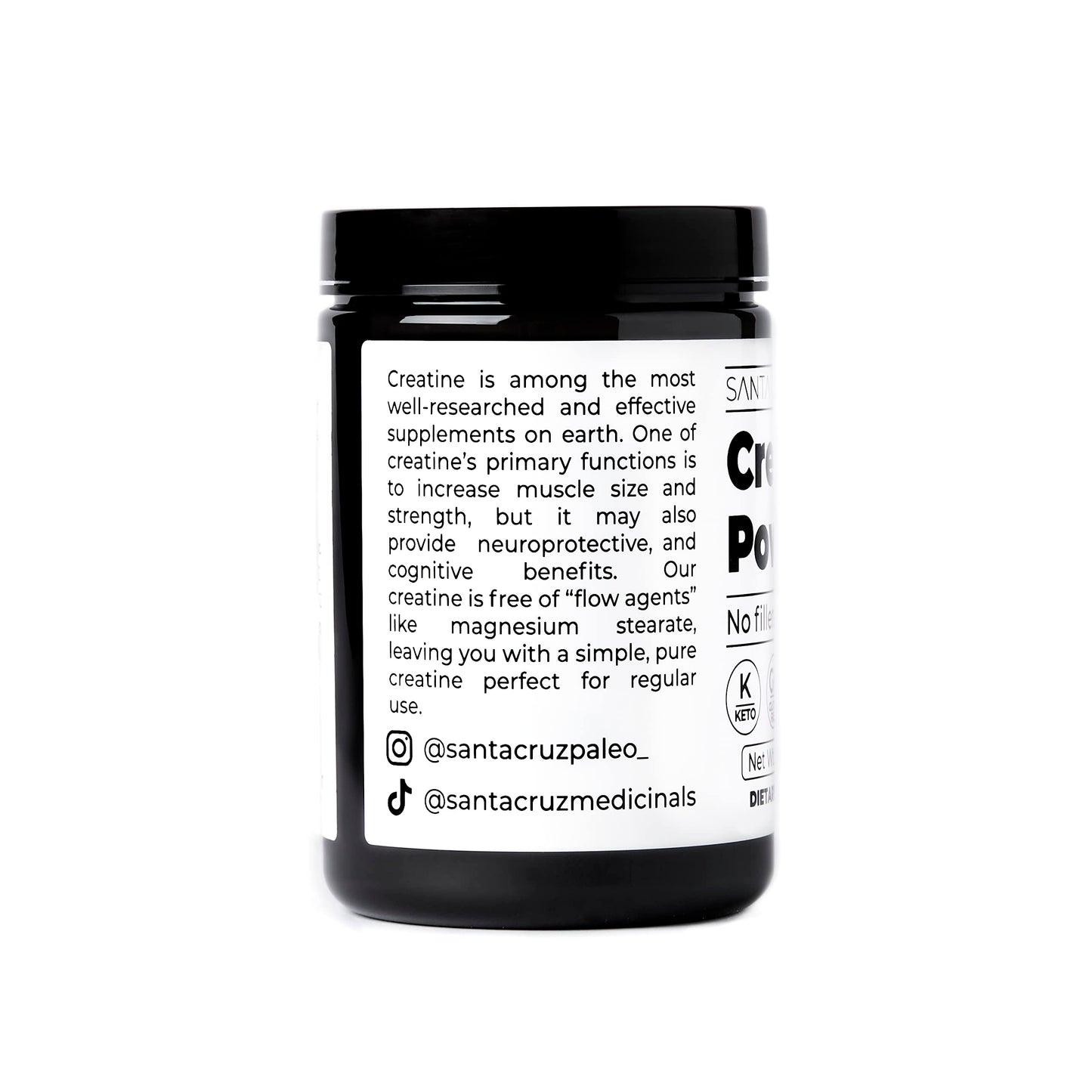 Santa Cruz Paleo Creatine Monohydrate Powder – Unflavored, 80 Servings, 400 g