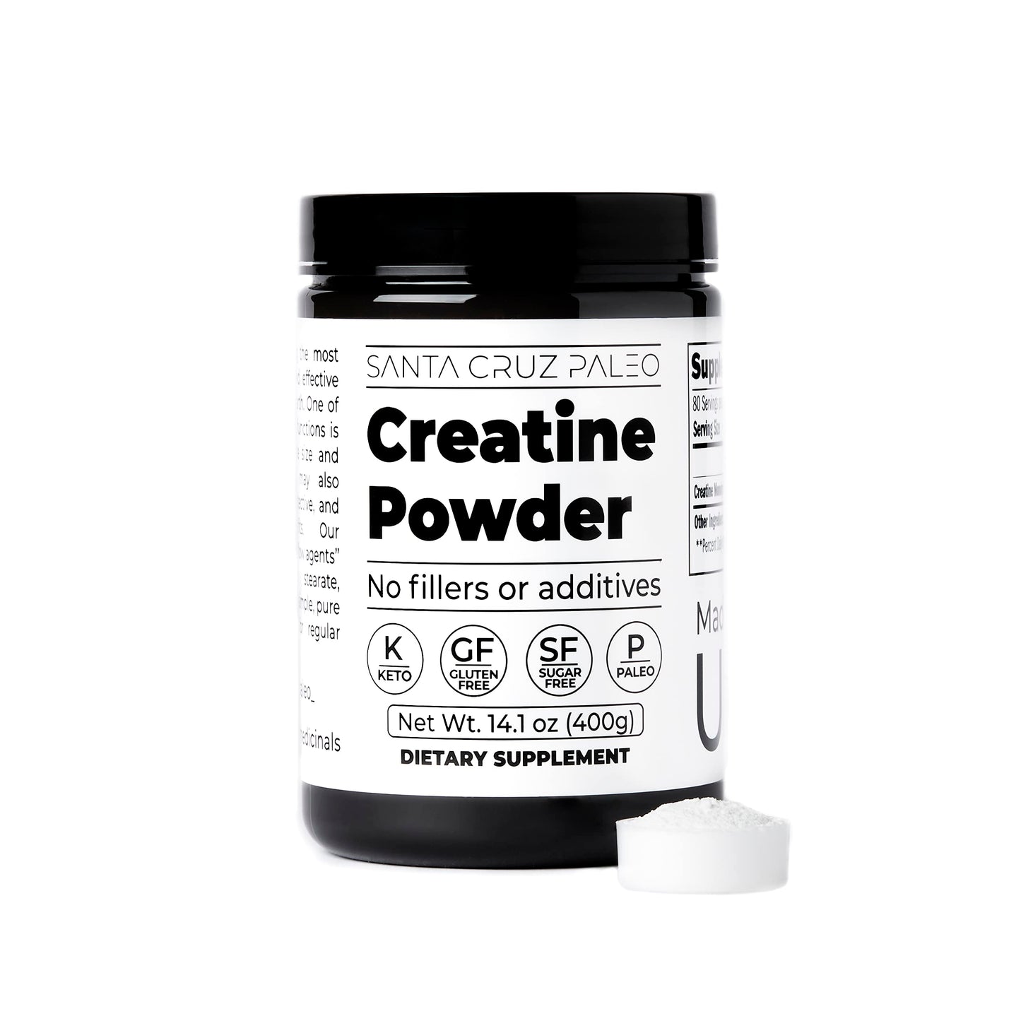 Santa Cruz Paleo Creatine Monohydrate Powder – Unflavored, 80 Servings, 400 g