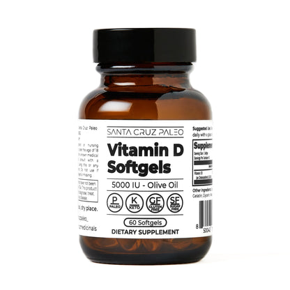 Santa Cruz Paleo Vitamin D3 5000 IU - Olive Oil Softgels, 60 Count