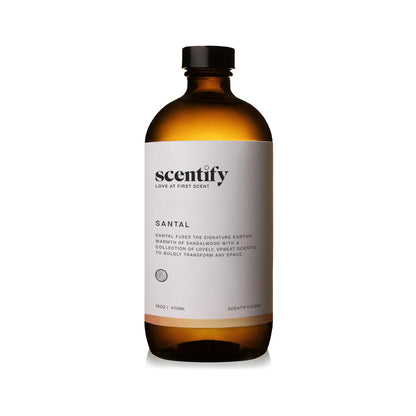 Scentify Santal Aroma Oil Refill for Diffusers – Iris, Amber, Sandalwood & Cedar | 470ml (16 oz)